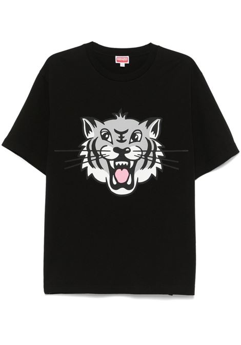 Black Happy Tiger T-shirt Kenzo - men