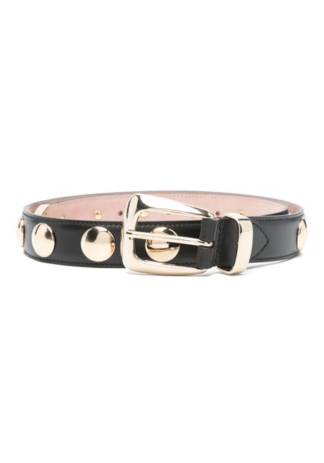 Cintura benny con borchie in nero e oro Khaite - donna