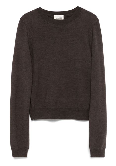 Brown fine-knit jumper Khaite - women