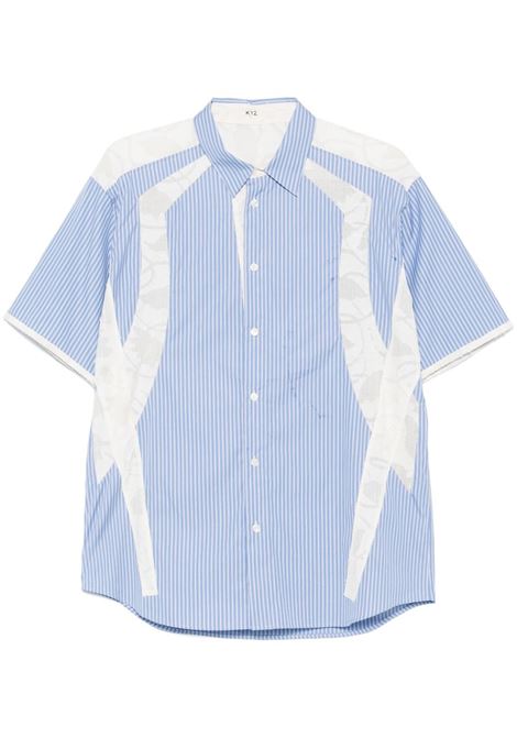 Camicia a righe in azzurro e bianco Khoki - uomo