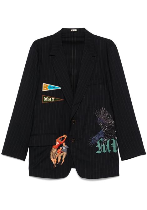 Blazer gessato in nero Khoki - uomo