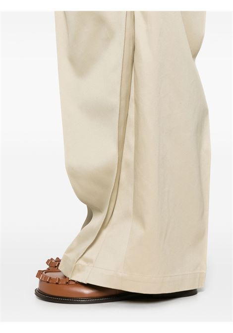 Light beige pleated wide-leg trousers Khoki - men KHOKI | 25SSP04BG