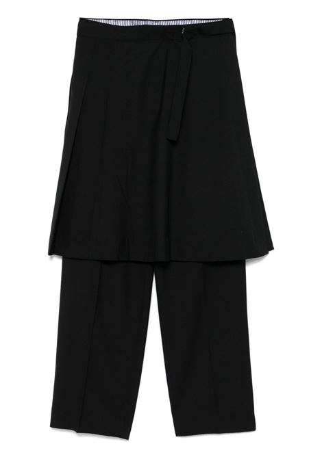 Black double-layered trousers Khoki - men KHOKI | 25SSP12BLK