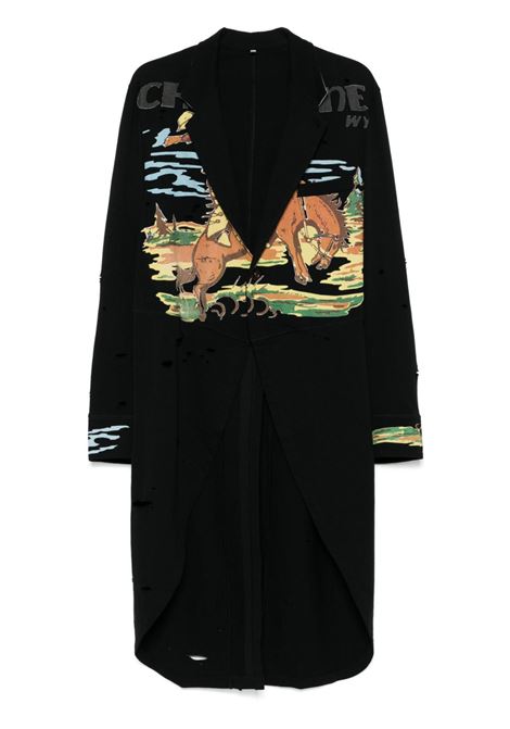 Cappotto con stampa grafica in nero Khoki - uomo KHOKI | 25SST09BLK