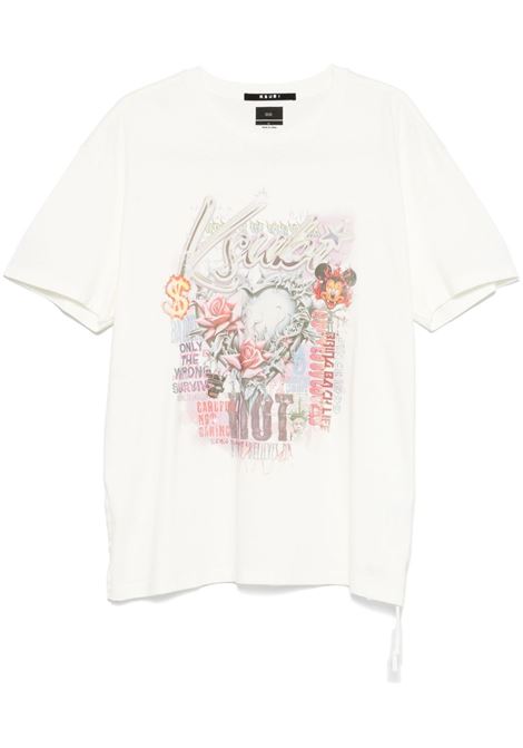 T-shirt biggie con stampa in bianco ksubi - uomo