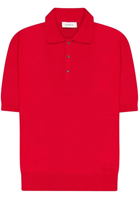 Red fine-knit polo shirt Laneus - men LANEUS | Polo | S5LAMAKP024040