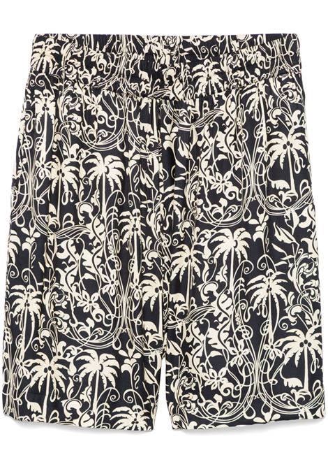 Black graphic-print bermuda shorts Laneus - unisex