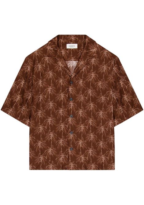 Brown Boxy bowling shirt Laneus - unisex LANEUS | S5LAUASI046920