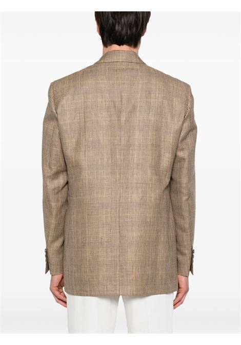 Brown check-pattern Miami blazer Lardini - men LARDINI | ES5715EESAM64552210MA