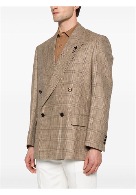 Brown check-pattern Miami blazer Lardini - men LARDINI | ES5715EESAM64552210MA