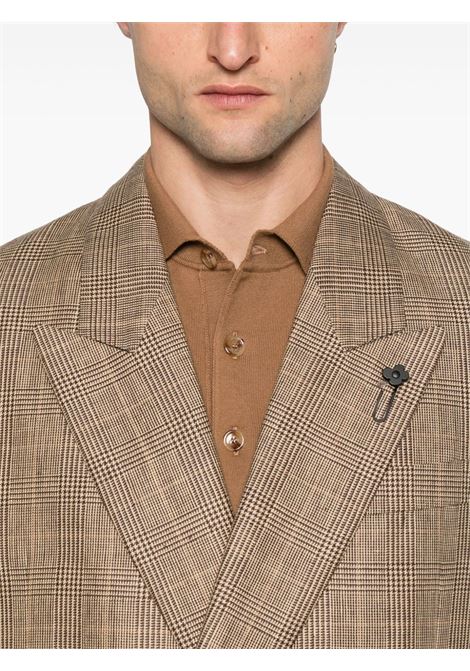 Brown check-pattern Miami blazer Lardini - men LARDINI | ES5715EESAM64552210MA