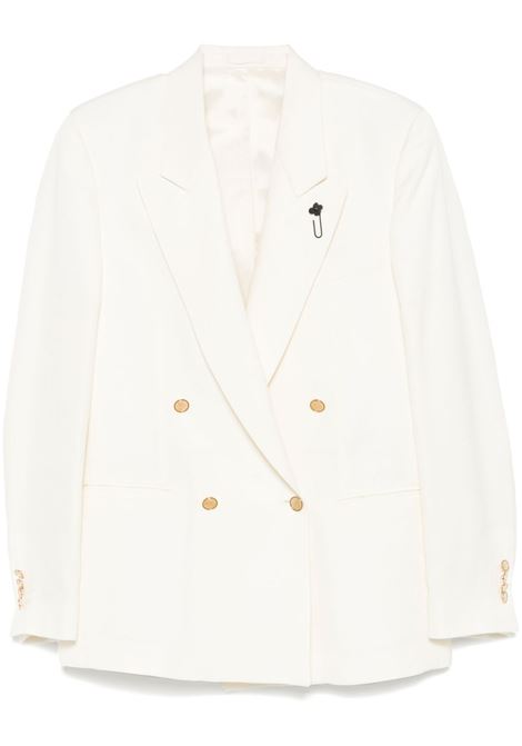 White brooch-detail blazer Lardini - men LARDINI | ES6906EHESAM64555150