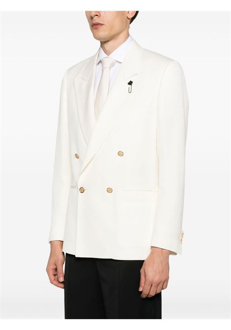 White brooch-detail blazer Lardini - men LARDINI | ES6906EHESAM64555150