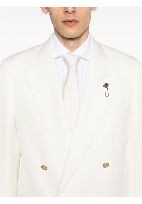 White brooch-detail blazer Lardini - men LARDINI | ES6906EHESAM64555150