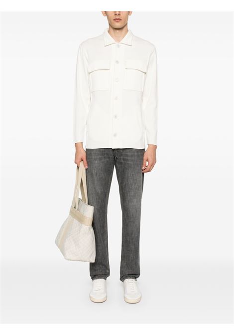 White ribbed shirt jacket Lardini - men LARDINI | ESLJM85ES64000100