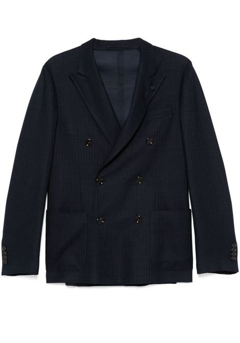 Navy blue double-breasted blazer Lardini - men