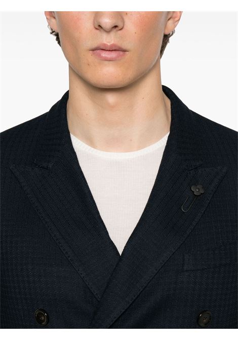 Navy blue double-breasted blazer Lardini - men LARDINI | ESLKJ6E96ESJ64040850