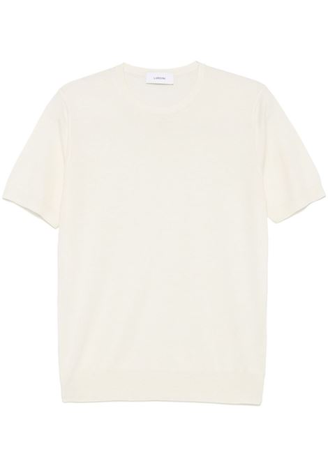 White fine-ribbed T-shirt Lardini - men