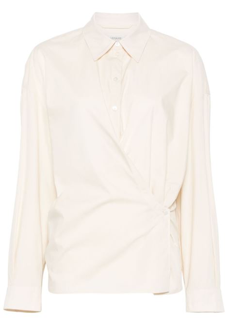 Cream straight-collar twisted shirt Lemaire - women