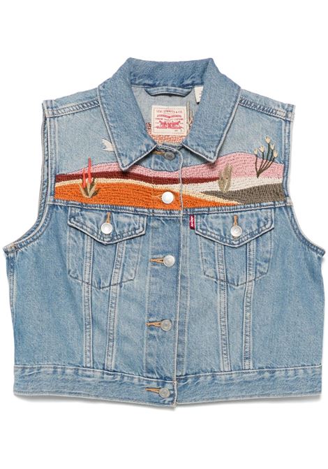 Gilet con ricamo in ceruleo Levi's - donna