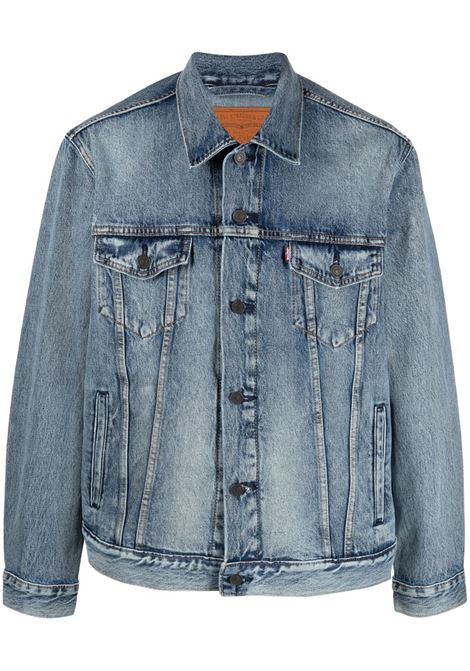 Blue buttoned-up denim trucker jacket Levi's - men