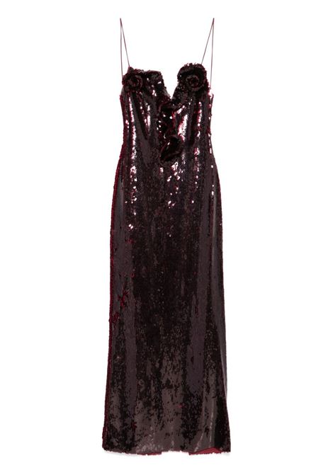 Burgundy sequinned maxi dress Magda butrym - women MAGDA BUTRYM | Dresses | 100525BRD