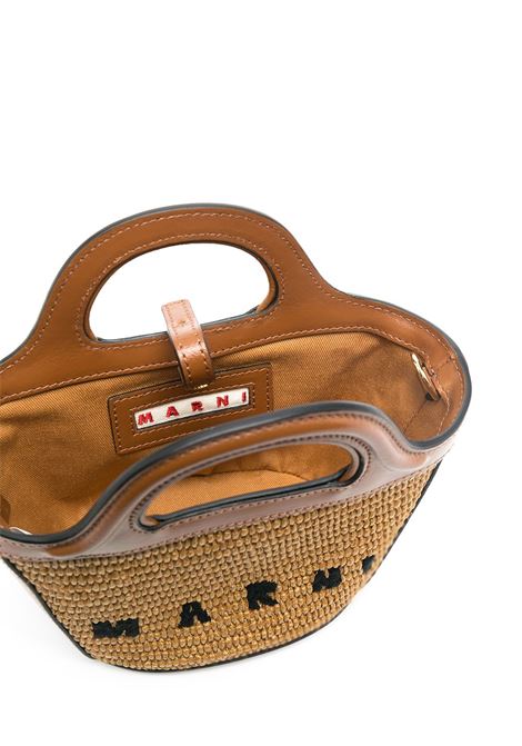 Borsa mini Tropicalia con ricamo in beige e marrone - MARNI donna MARNI | BMMP0067Q0P386000M50