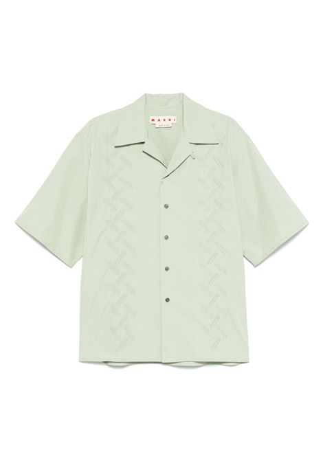 Camicia ricamata confetto in verde Marni - uomo MARNI | Camicie | CUMU0213MSUSR01500V19