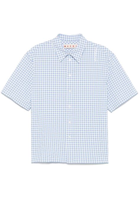 Light blue gingham-pattern shirt Marni - men