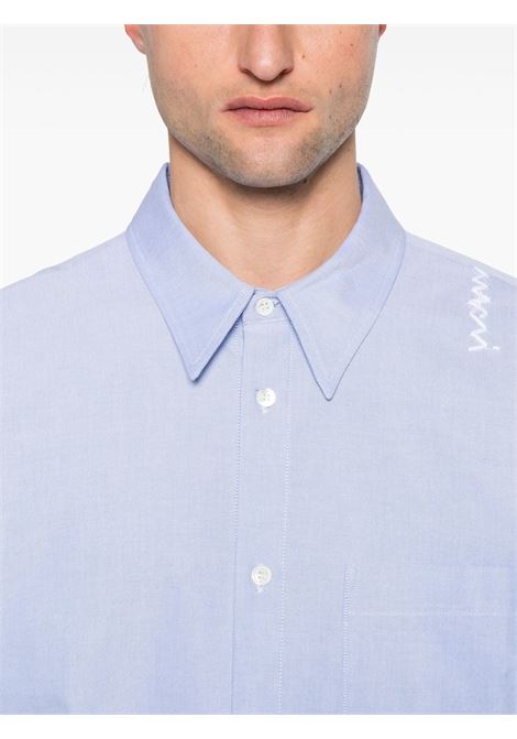 Light blue logo-embroidered logo shirt Marni - men MARNI | CUMU0332S0UTC43700B51