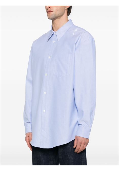 Light blue logo-embroidered logo shirt Marni - men MARNI | CUMU0332S0UTC43700B51