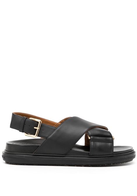 Black fussbett criscross sandals - MARNI women