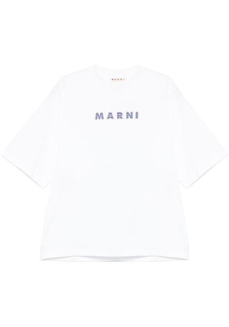 White logo-print T-shirt Marni - men MARNI | HUMU0223HPUSCX51SLW01