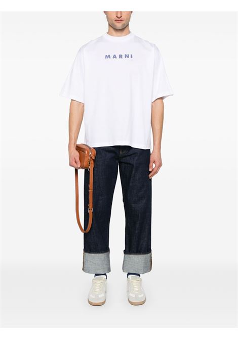 White logo-print T-shirt Marni - men MARNI | HUMU0223HPUSCX51SLW01