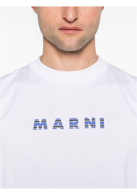 White logo-print T-shirt Marni - men MARNI | HUMU0223HPUSCX51SLW01