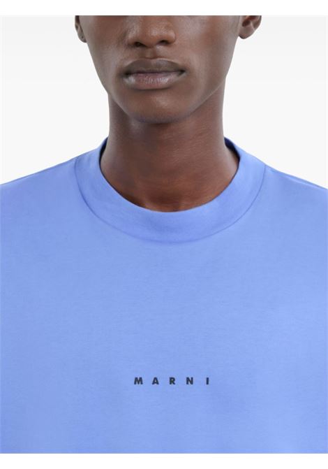 T-shirt con stampa in blu Marni - uomo MARNI | HUMU0223P1USCS87LOB26