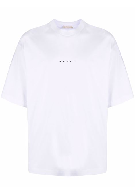 T-shirt con stampa in bianco -MARNI uomo MARNI | HUMU0223P1USCS87LOW01