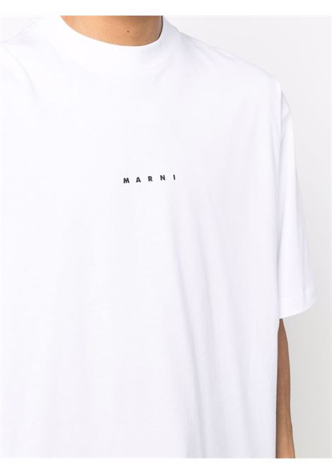 T-shirt con stampa in bianco -MARNI uomo MARNI | HUMU0223P1USCS87LOW01