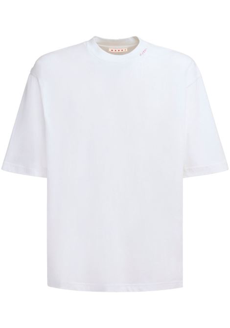 T-shirt a maniche corte in bianco Marni - uomo MARNI | HUMU0223X5UTCZ6800W01