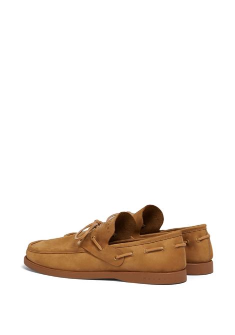 Brown suede lace-up loafers Marni - men MARNI | MOMR006002P732500M37