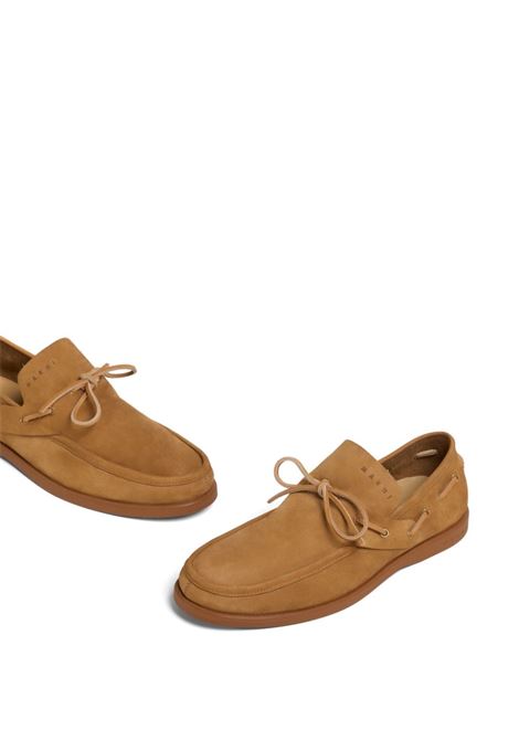 Brown suede lace-up loafers Marni - men MARNI | MOMR006002P732500M37