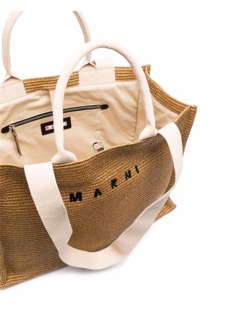 Borsa tote con ricamo in marrone - MARNI donna MARNI | SHMP0078U0P3860Z0R42