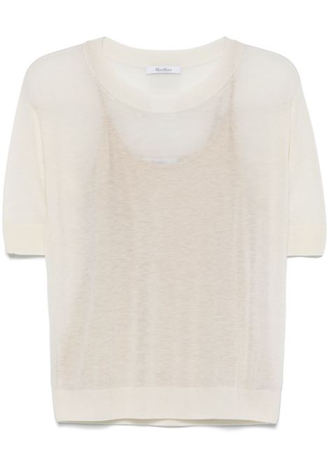 T-shirt Negelia in garza di lana con maniche a 3/4 in beige Maxmara - donna