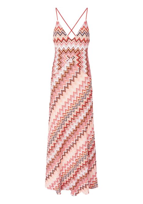 Multicolor pink zigzag-pattern maxi dress Missoni - women MISSONI | DS25SG27BR00ZUSM9KX