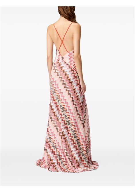 Multicolor pink zigzag-pattern maxi dress Missoni - women MISSONI | DS25SG27BR00ZUSM9KX