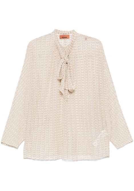 Beige sash-collar lamé blouse Missoni - women