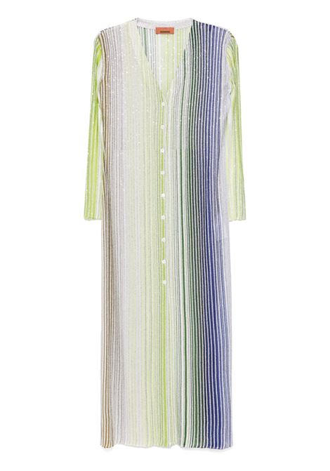 Lime green striped long cardigan dress Missoni - women