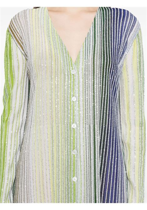 Lime green striped long cardigan dress Missoni - women MISSONI | DS25SM0DBK042DSM9N9