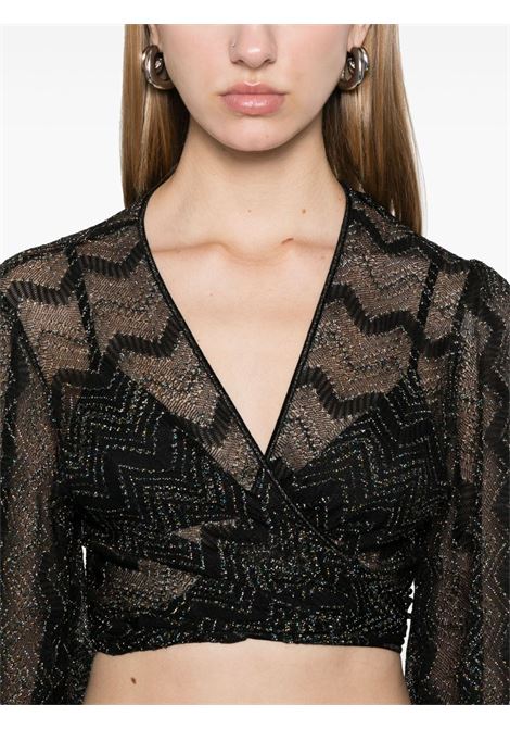 Top con motivo a zigzag in nero Missoni - donna MISSONI | MS25SK04BR00ZXS91N1