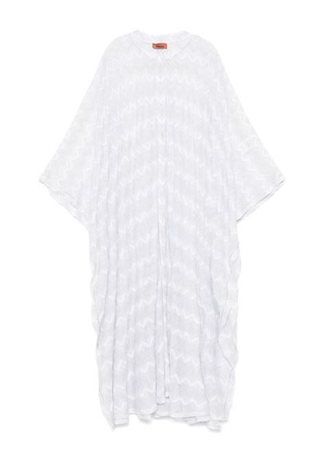 Copricostume lungo con motivo a zigzag in bianco Missoni - donna